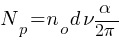 N_p = n_o d {nu}{{alpha}/{2{pi}} }