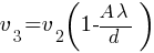 v_3 = v_2{({1-{{A{lambda}}/d}})}